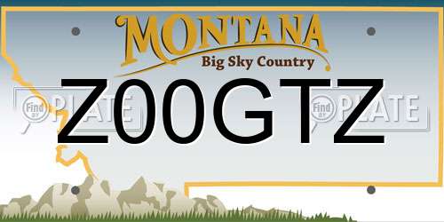 Z00GTZ Montana License Plate
