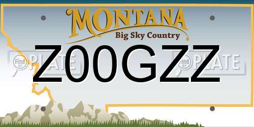 Z00GZZ Montana License Plate