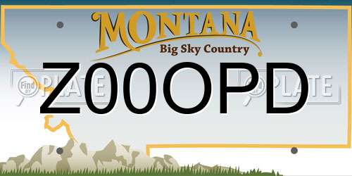 Z00OPD Montana License Plate