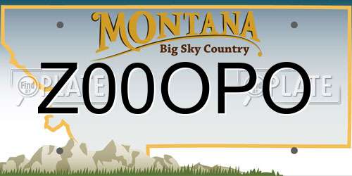 Z00OPO Montana License Plate