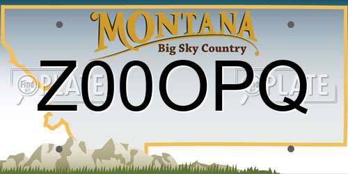 Z00OPQ Montana License Plate