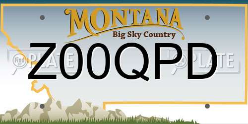 Z00QPD Montana License Plate