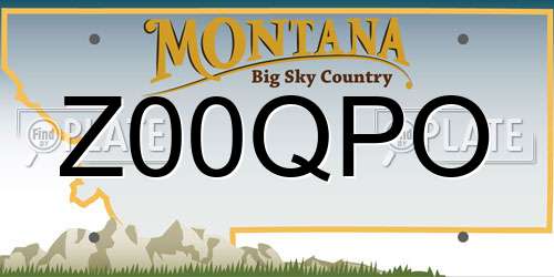 Z00QPO Montana License Plate