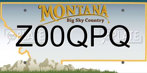 Z00QPQ Montana License Plate
