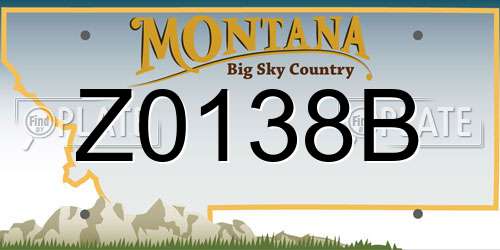 Z0138B Montana License Plate