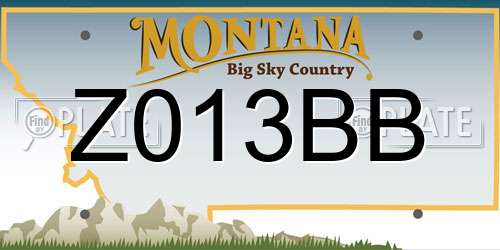 Z013BB Montana License Plate