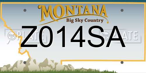 Z014SA Montana License Plate