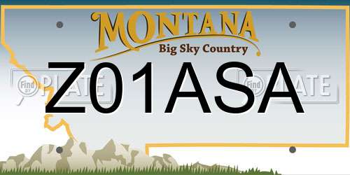 Z01ASA Montana License Plate