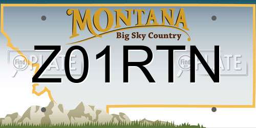 Z01RTN Montana License Plate