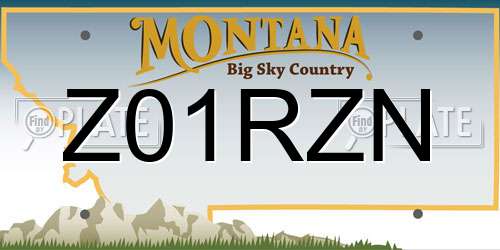 Z01RZN Montana License Plate