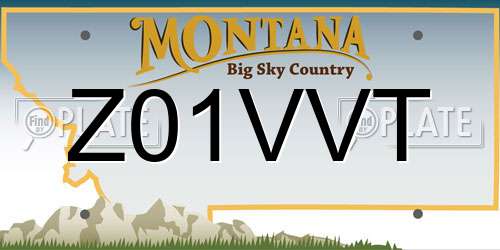 Z01VVT Montana License Plate