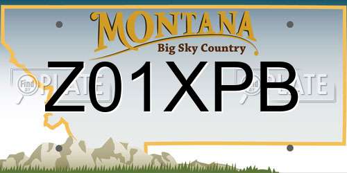 Z01XPB Montana License Plate