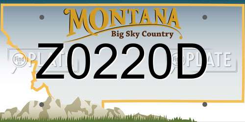 Z0220D Montana License Plate