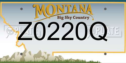 Z0220Q Montana License Plate
