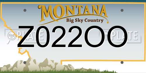 Z022OO Montana License Plate