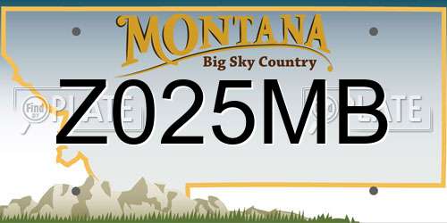 Z025MB Montana License Plate