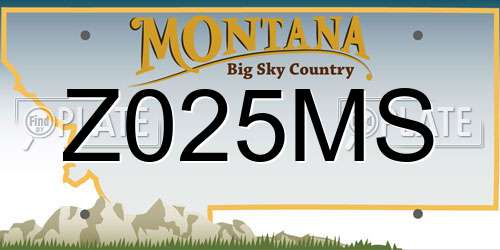 Z025MS Montana License Plate