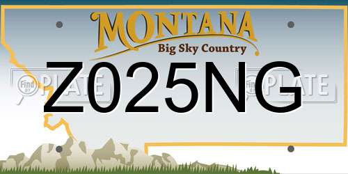 Z025NG Montana License Plate