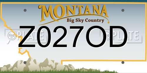 Z027OD Montana License Plate