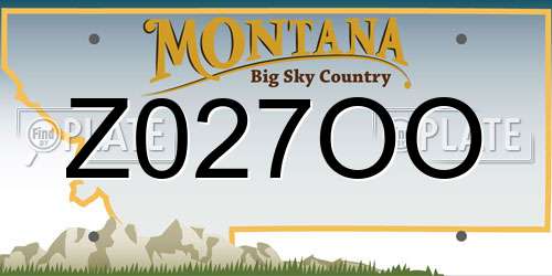 Z027OO Montana License Plate