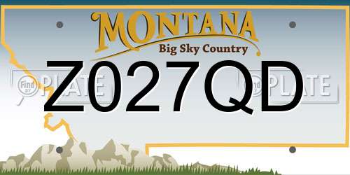 Z027QD Montana License Plate