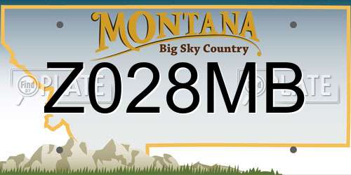 Z028MB Montana License Plate