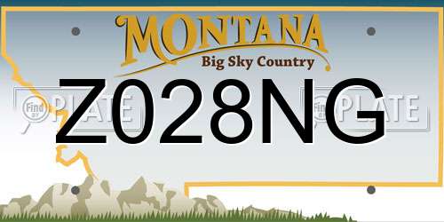 Z028NG Montana License Plate