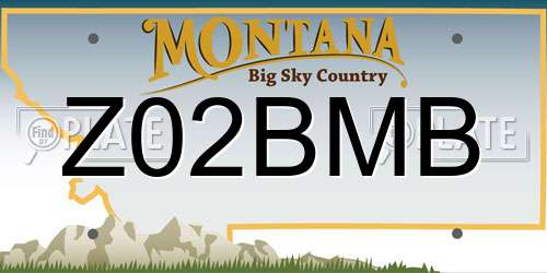Z02BMB Montana License Plate