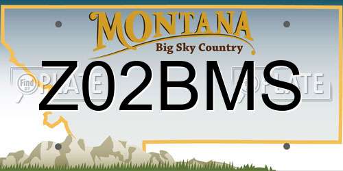 Z02BMS Montana License Plate
