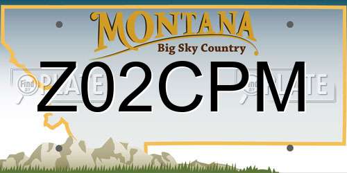 Z02CPM Montana License Plate