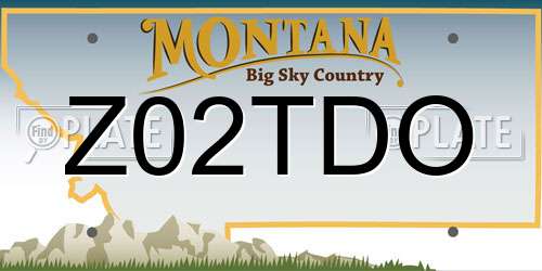 Z02TDO Montana License Plate