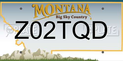 Z02TQD Montana License Plate