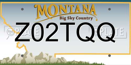 Z02TQQ Montana License Plate