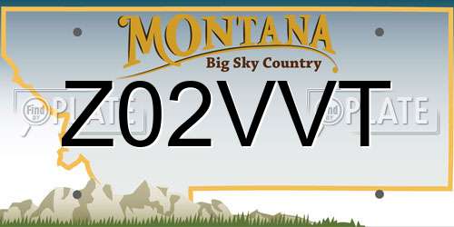 Z02VVT Montana License Plate