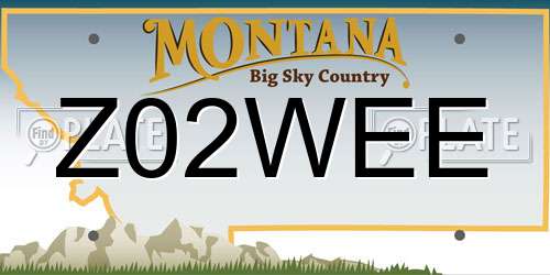 Z02WEE Montana License Plate