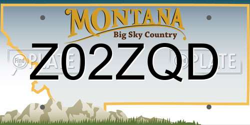 Z02ZQD Montana License Plate