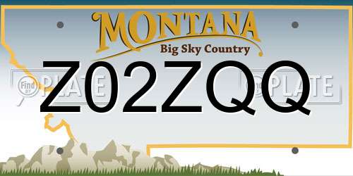 Z02ZQQ Montana License Plate