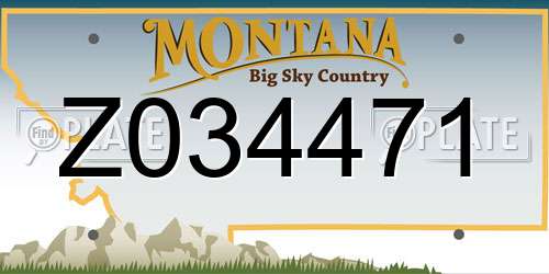 Z034471 Montana License Plate