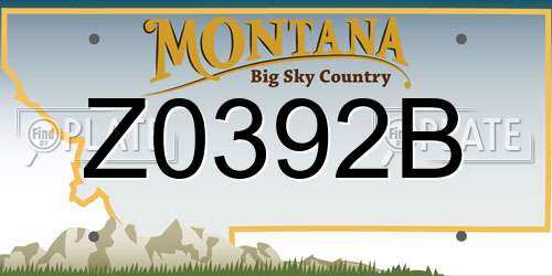 Z0392B Montana License Plate