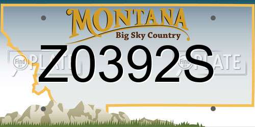 Z0392S Montana License Plate