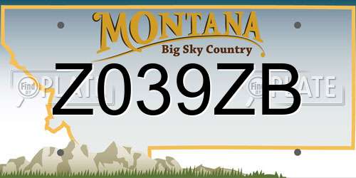 Z039ZB Montana License Plate