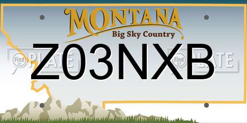 Z03NXB Montana License Plate