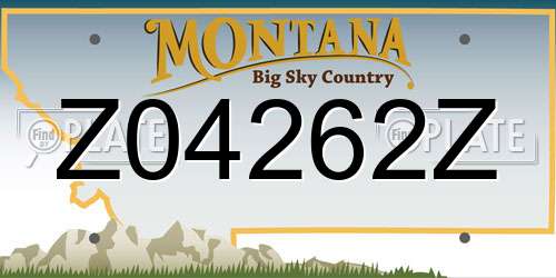 Z04262Z Montana License Plate