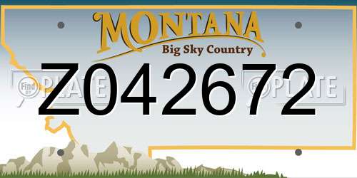 Z042672 Montana License Plate