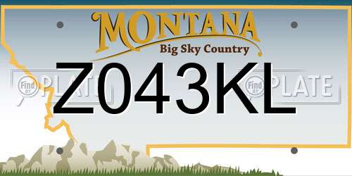 Z043KL Montana License Plate