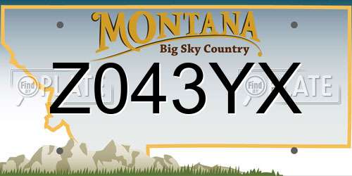 Z043YX Montana License Plate