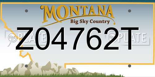 Z04762T Montana License Plate