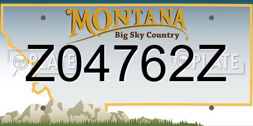 Z04762Z Montana License Plate