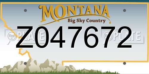 Z047672 Montana License Plate