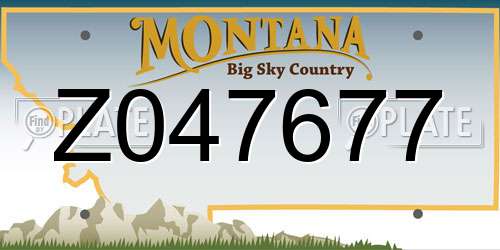 Z047677 Montana License Plate